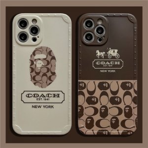 COACH / ア ベイシング エイプ iPhone 14/14 pro/14 pro max/13/13 pro/12/11/11Pro/XR/XS/XS MAX/8/7 ケース 芸能人愛用[#case202106255]