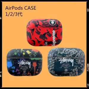 ブランド Stussy x Supreme AirPods 1/2/3 世代 /PRO ケース ファッション ブランド 人気おすすめ[#case202302196]