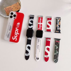 人気 Supreme / シュプリーム Apple Watch Series 1/2/3/4/5/6/7/SE/Ultra バンド 腕時計交換バンド 38mm/40mm/41mm/42mm/44mm/45mm/49mm 男女兼用[#case2023091121]